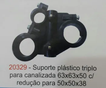 SUPORTE PLASTICO TRIPLO PARA CANO 50X50X38MM